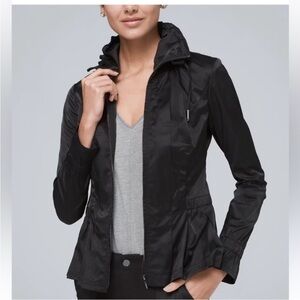 White House Black Market Smocked Anorak Jacket - Size XL - Black